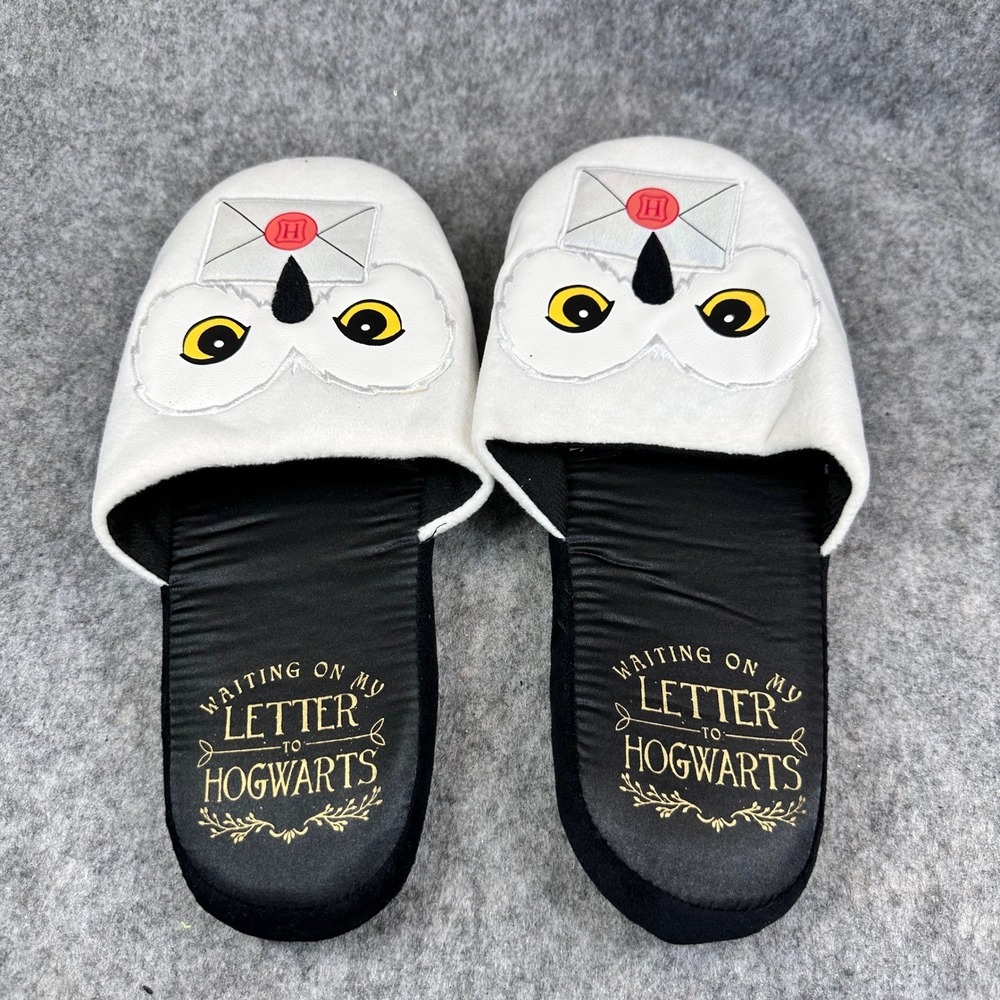 Harry Potter Hedwig Owl Slippers Adult LG XL Hogwarts Letter House Shoes - Picture 3 of 12